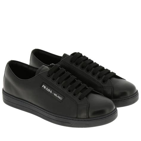 prada 1073 mens black leather|prada men's sneakers.